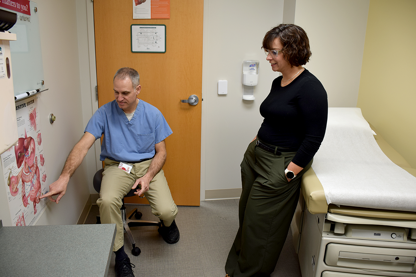 Mariah Thompson and IU Health Bloomington gastroenterologist Bret Spier, MD