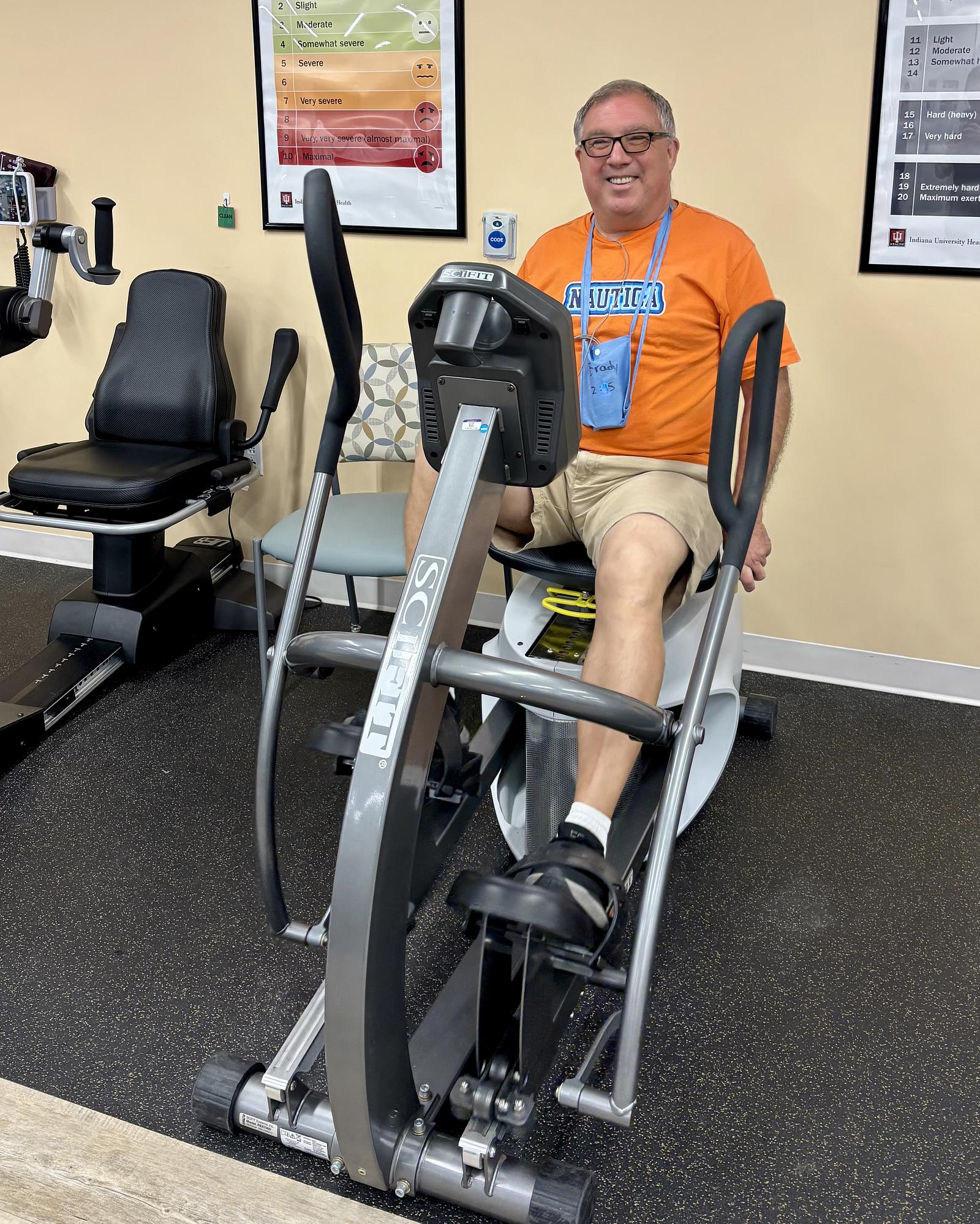 Paul Hargrove at the IU Health Bloomington Cardiac Rehab unit.