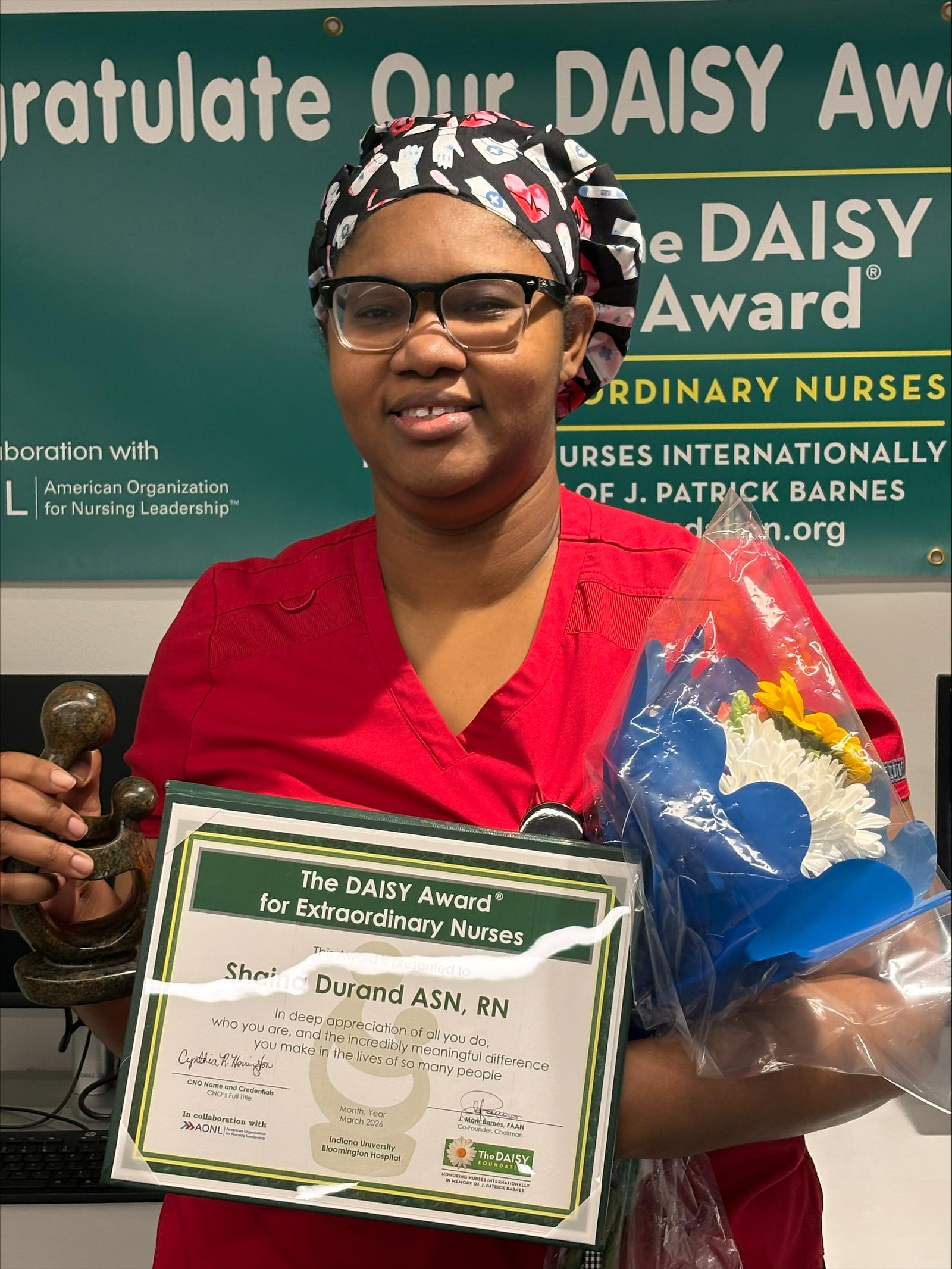 DAISY Award winner Shaina Durand, RN, IU Health Bloomington 5 East Acuity Adaptable
