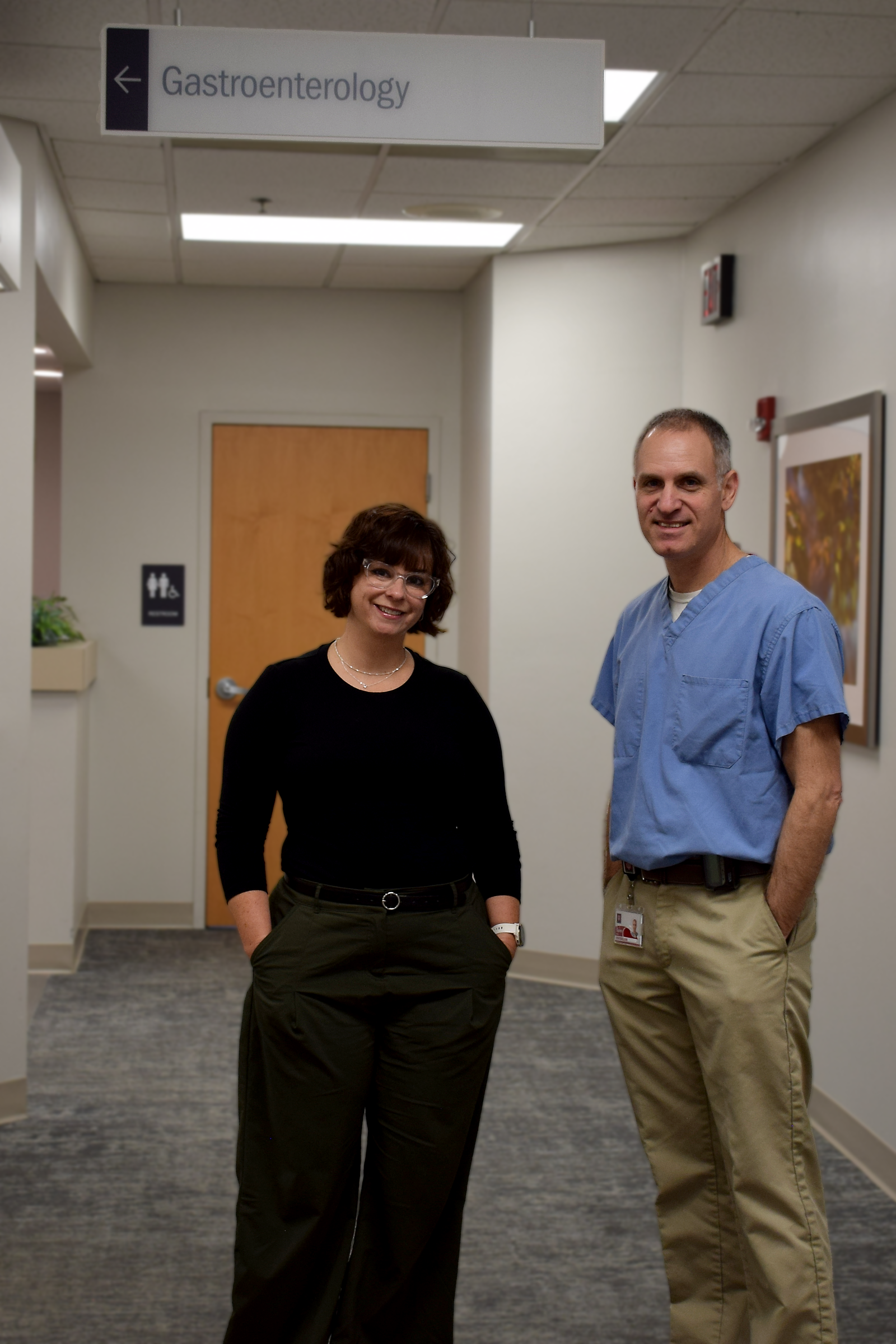 Mariah Thompson and IU Health Bloomington gastroenterologist Bret Spier, MD